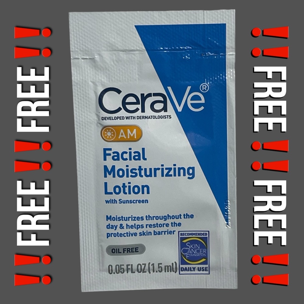 ‼️FREE‼️NEW‼️CeraVe AM Facial Moisturizing Lotion Sample